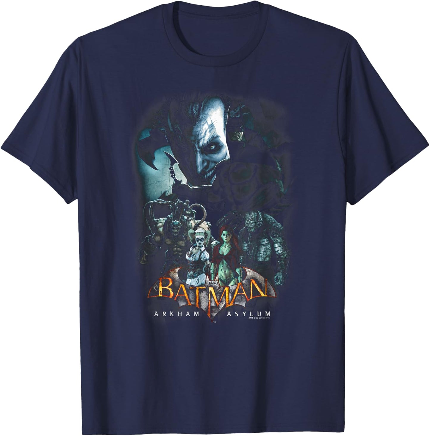 Batman: Arkham Asylum Five Against One T-Shirt - T-Shirt | Navy