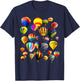 Colorful Cute Hot Air Balloon Ride Vacation Flying Balloons T-Shirt - T-Shirt | Navy