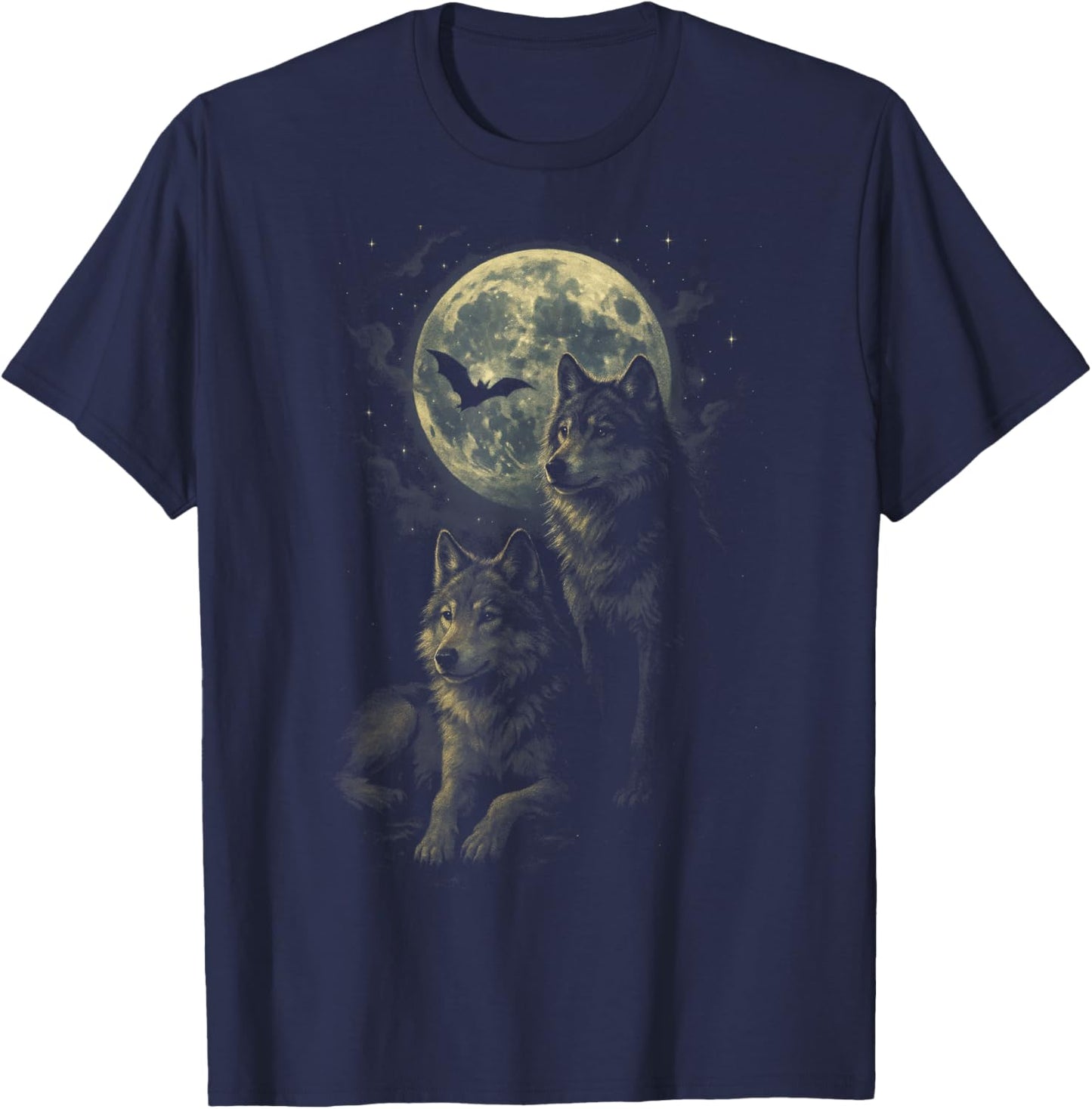 Mountain Wolves - Moonlit Night Howl T-Shirt - T-Shirt | Navy