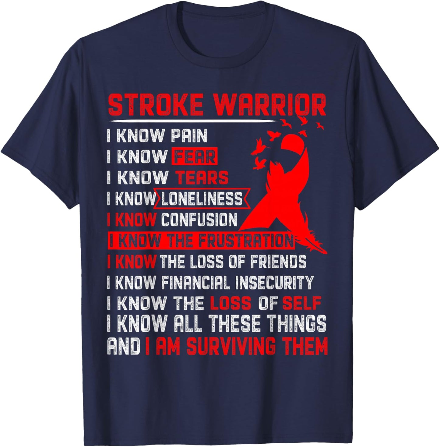 Stroke Warrior Men T-Shirt - T-Shirt | Navy