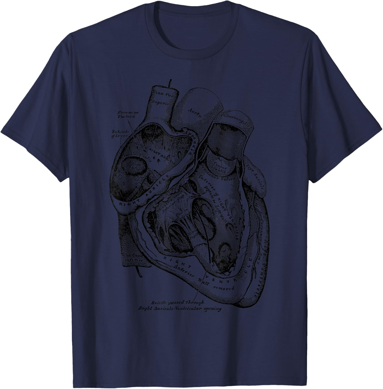 Anatomical Human Heart Medical Anatomy Vintage T-Shirt - T-Shirt | Navy