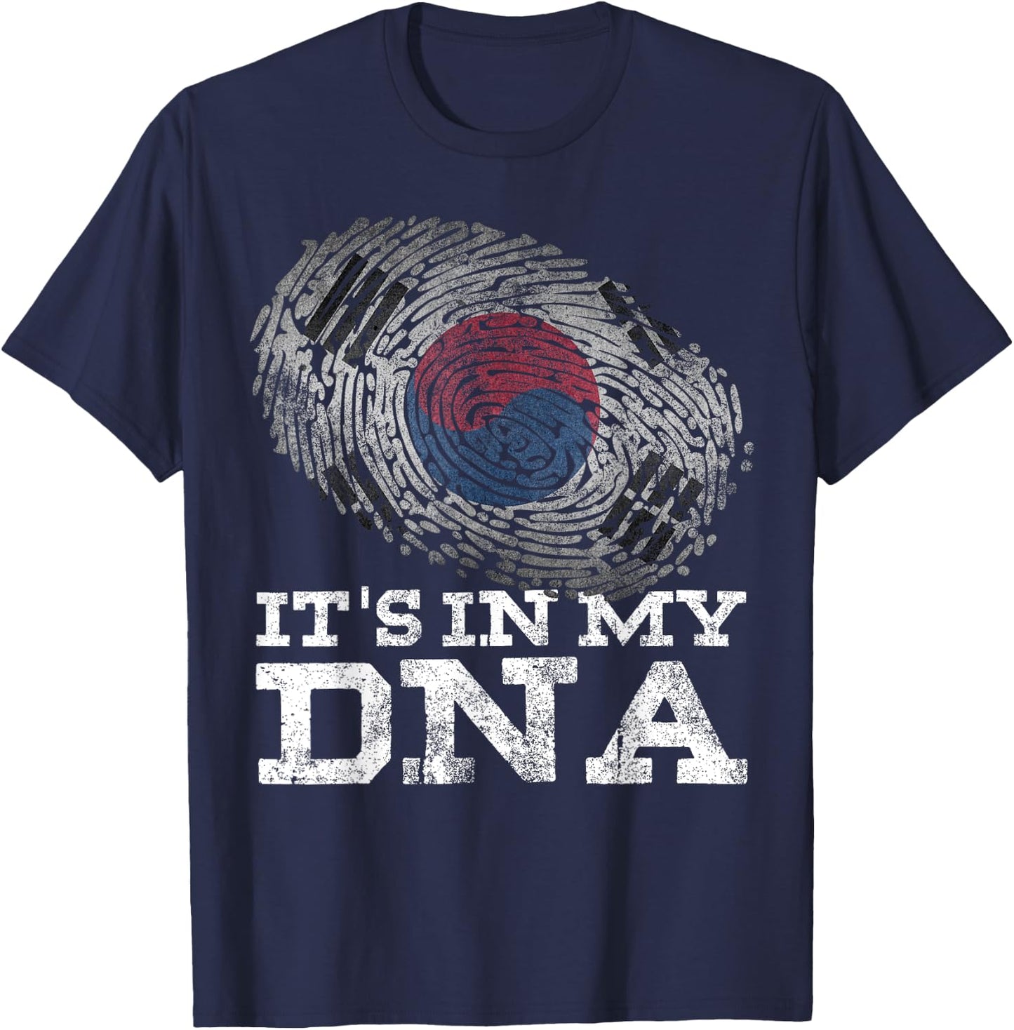 It's In My DNA South Korean Shirt Asian Gifts Korean Flag T-Shirt - T-Shirt | Navy
