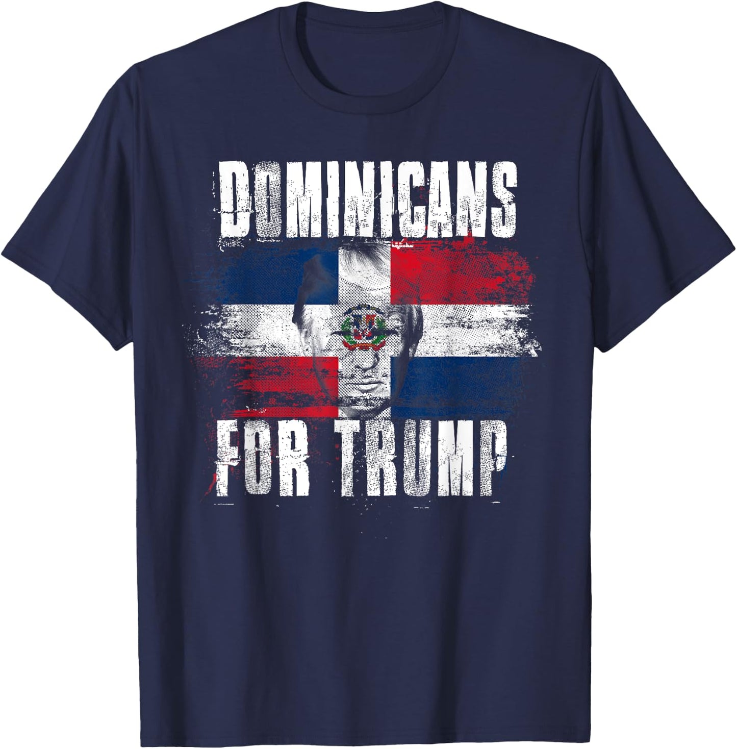 Dominicans For Trump American Dominican Republic Patriotic T-Shirt - T-Shirt | Navy