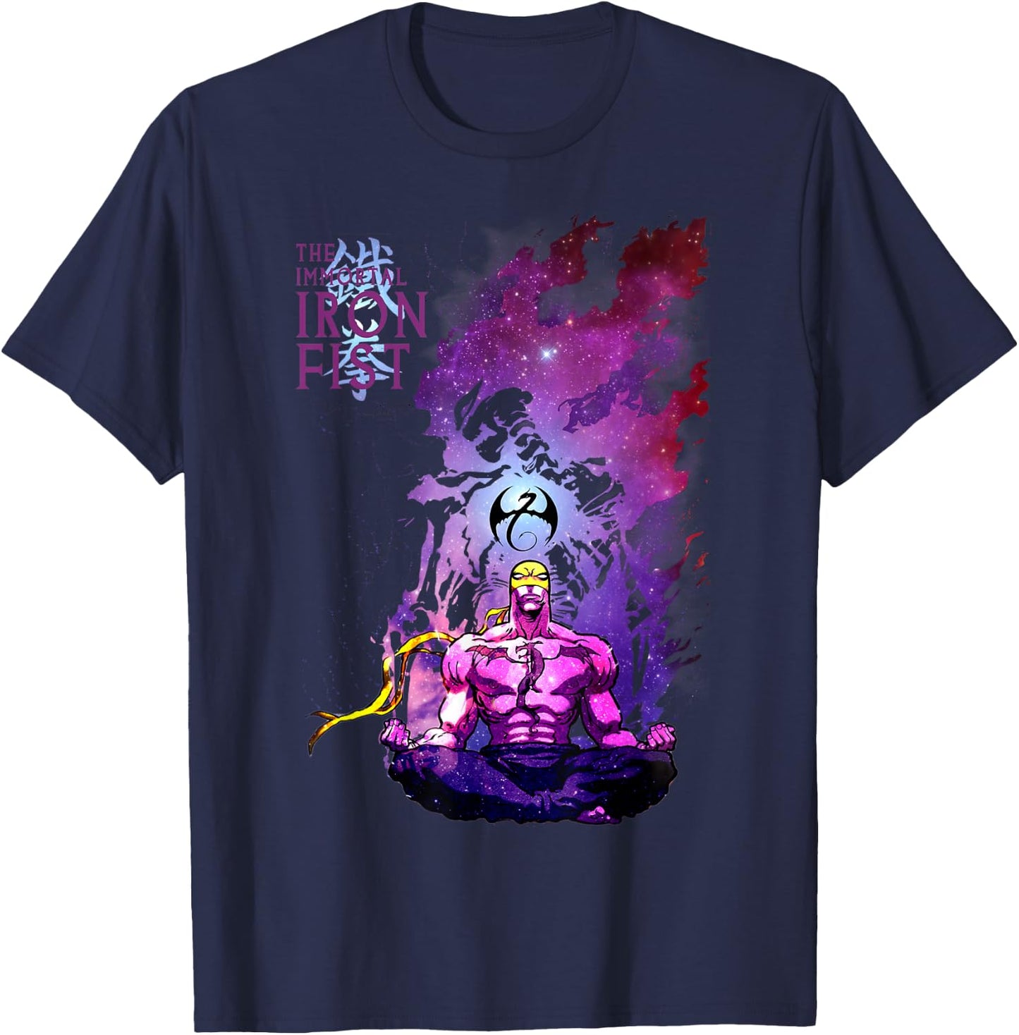 Marvel Iron Fist The Immortal In Space Meditation T-Shirt - T-Shirt | Navy