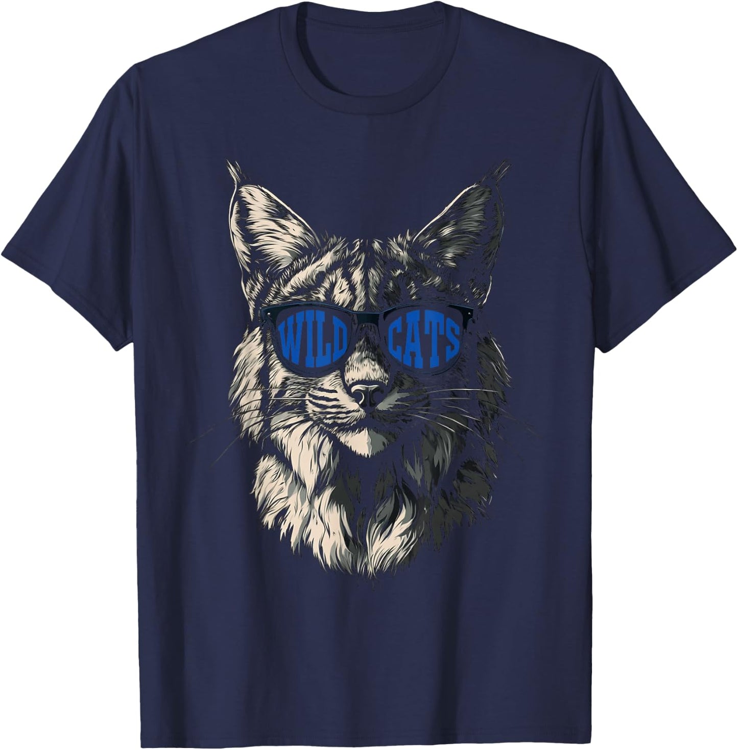 Classic Wildcats Name Styles | Cat's Lovers Animal Game Day T-Shirt - T-Shirt | Navy