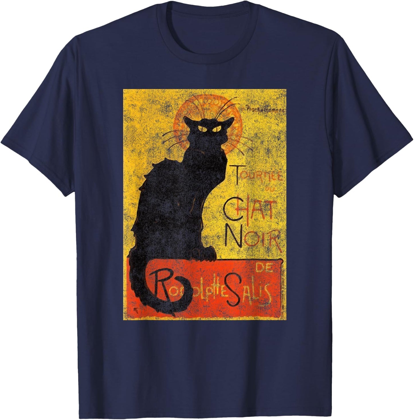 Vintage Tournee du Chat Noir Black Cat Halloween Women Kids T-Shirt - T-Shirt | Navy