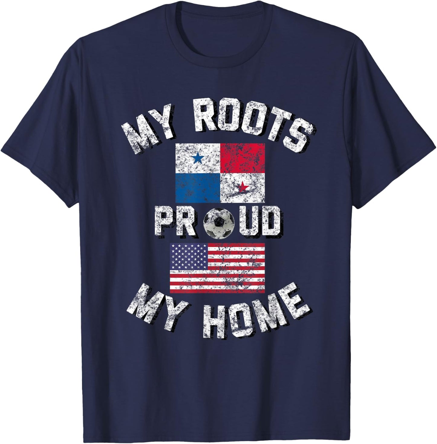 Panama Soccer My Roots My Home Vintage Flag Fan Shirt T-Shirt - T-Shirt | Navy