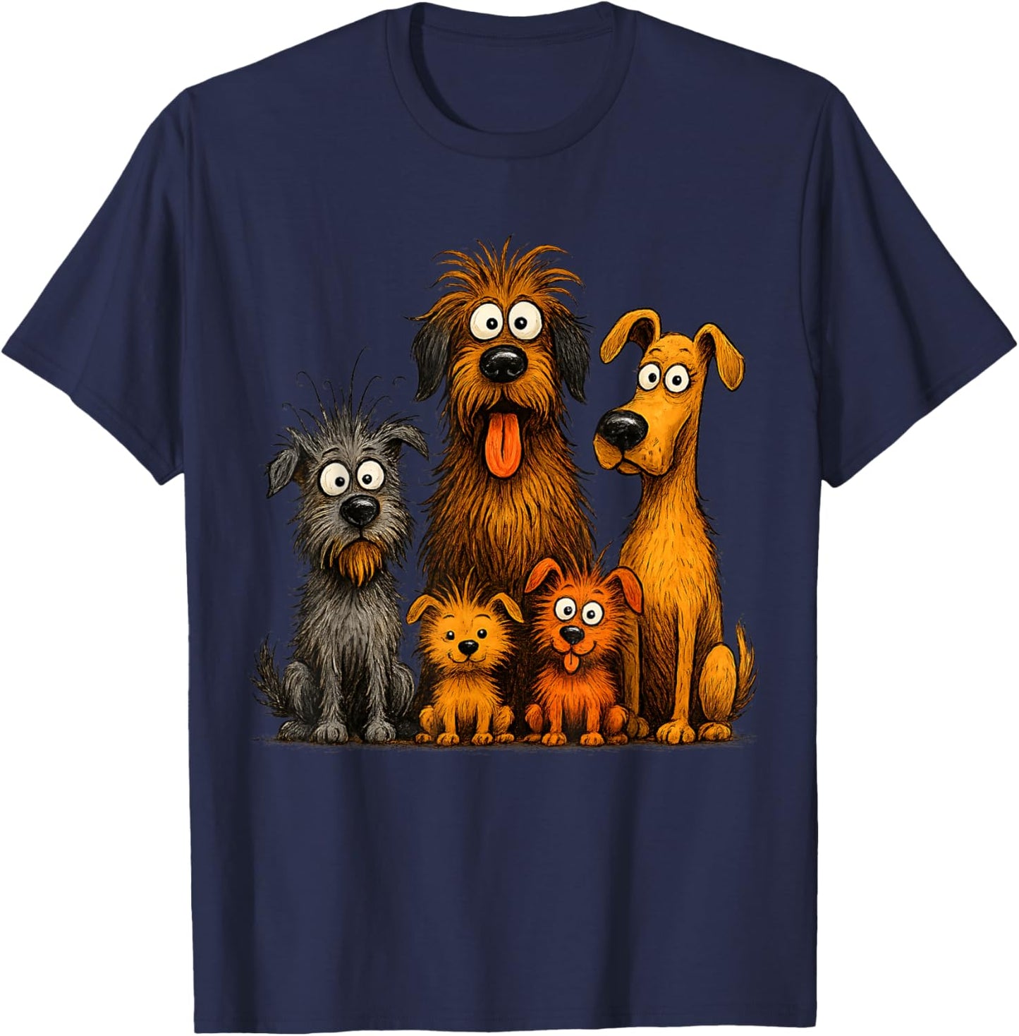Funny Dogs Family T-Shirt - T-Shirt | Navy