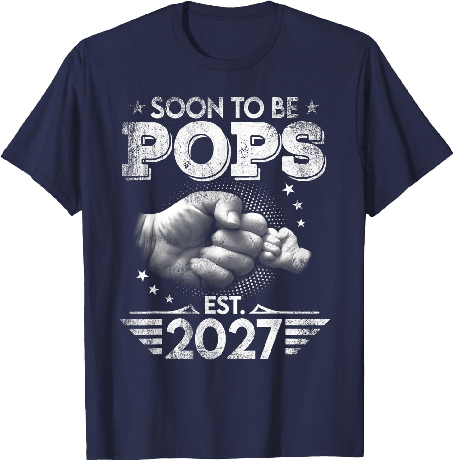 Pops est 2027 Loading Future New Dad T-Shirt - T-Shirt | Navy
