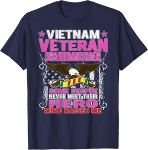 Proud Vietnam Veteran Granddaughter Shirt Military Vet Gift T-Shirt - T-Shirt | Navy