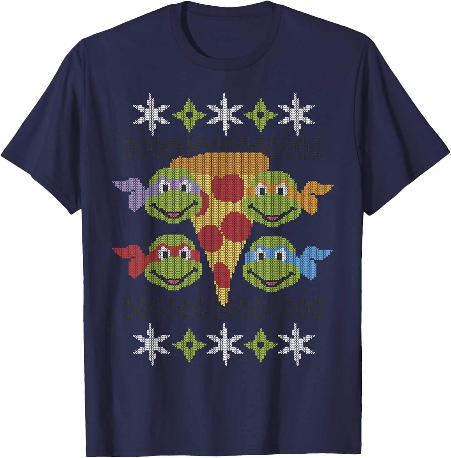 Teenage Mutant Ninja Turtles Holiday Pizza -Shirt T-Shirt - T-Shirt | Navy