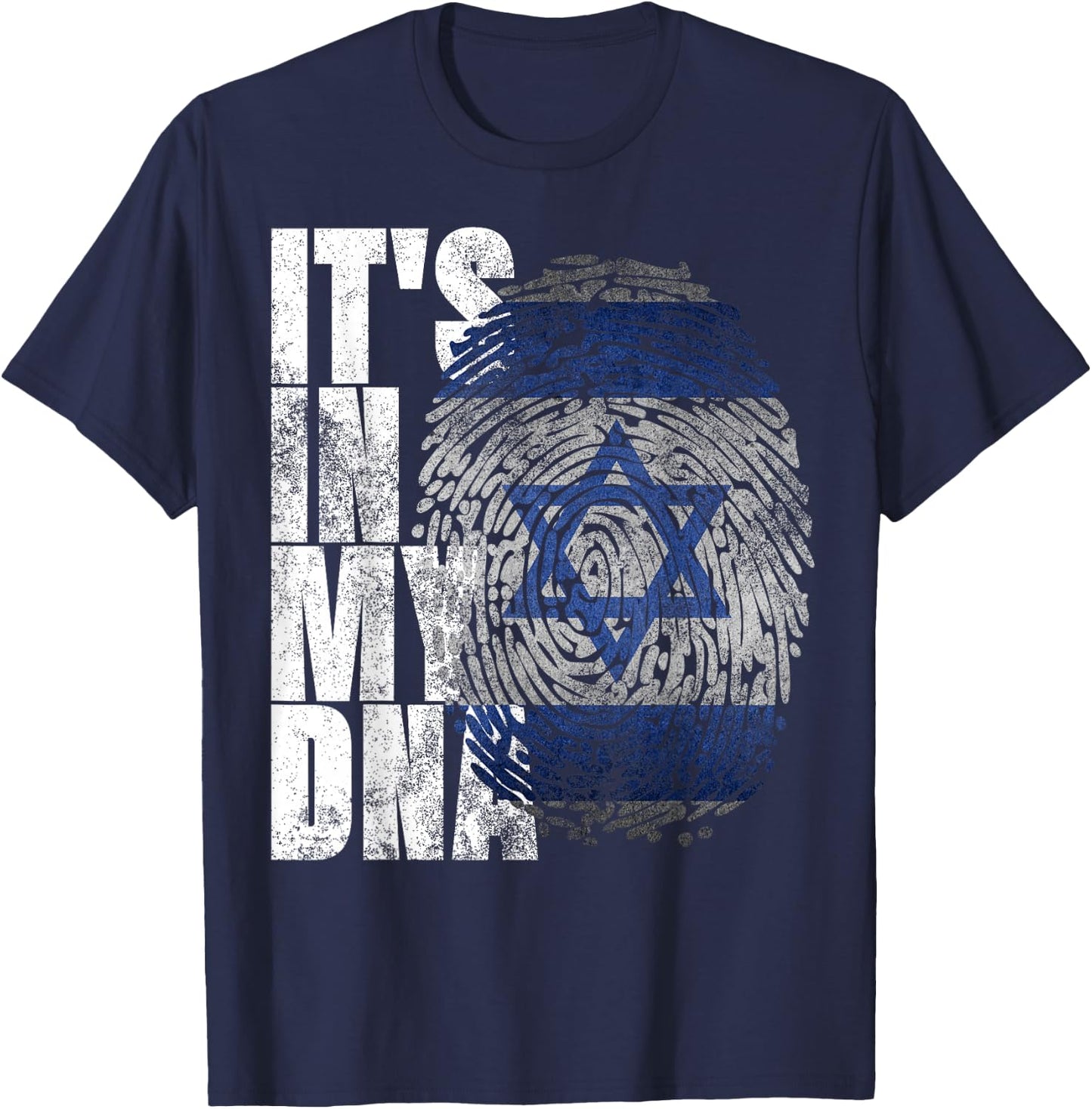 It's In My DNA Israel Religious Gifts Israeli Flag Jewish T-Shirt - T-Shirt | Navy