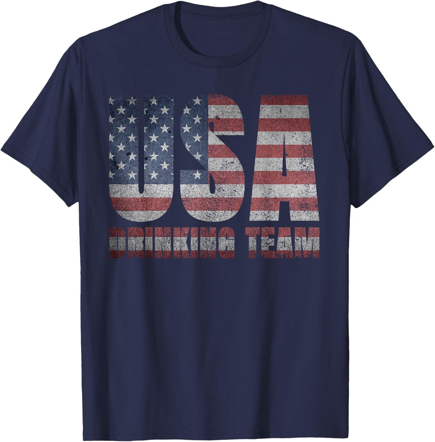 USA Drinking Team Shirt 4th of July Gifts US American Flag Men T-Shirt - T-Shirt | Navy