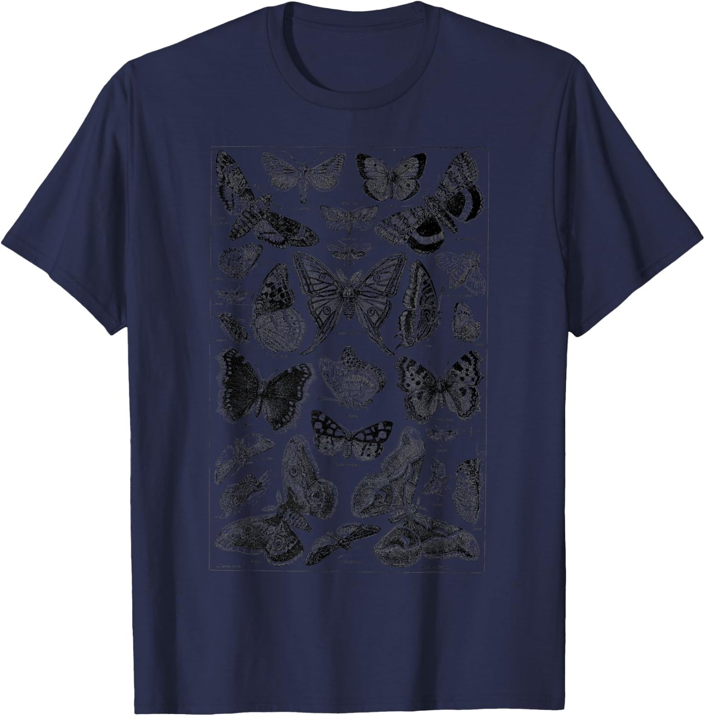 Vintage butterfly Illustration Butterflies Botanical Species T-Shirt - T-Shirt | Navy