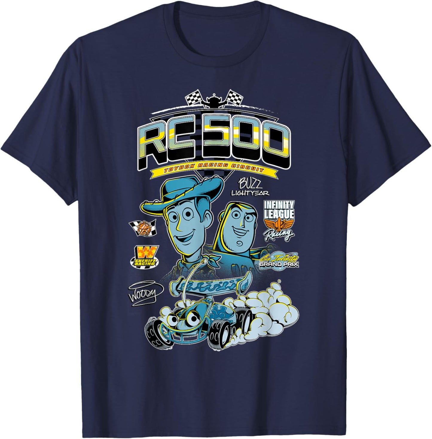 Disney Pixar Toy Story RC 500 Toybox Racing Circuit GP T-Shirt - T-Shirt | Navy