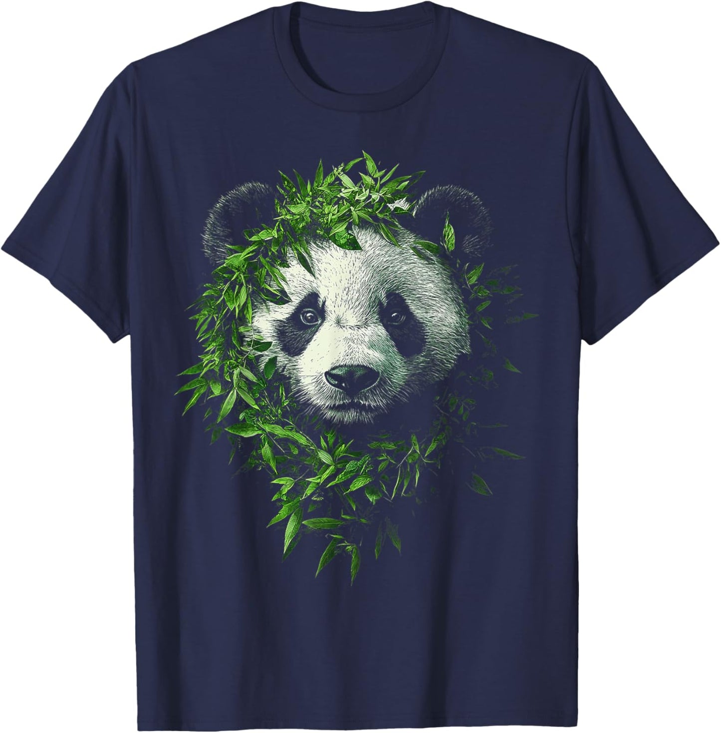 Panda Cute Face Animal Lover Drawing Motif Panda T-Shirt - T-Shirt | Navy
