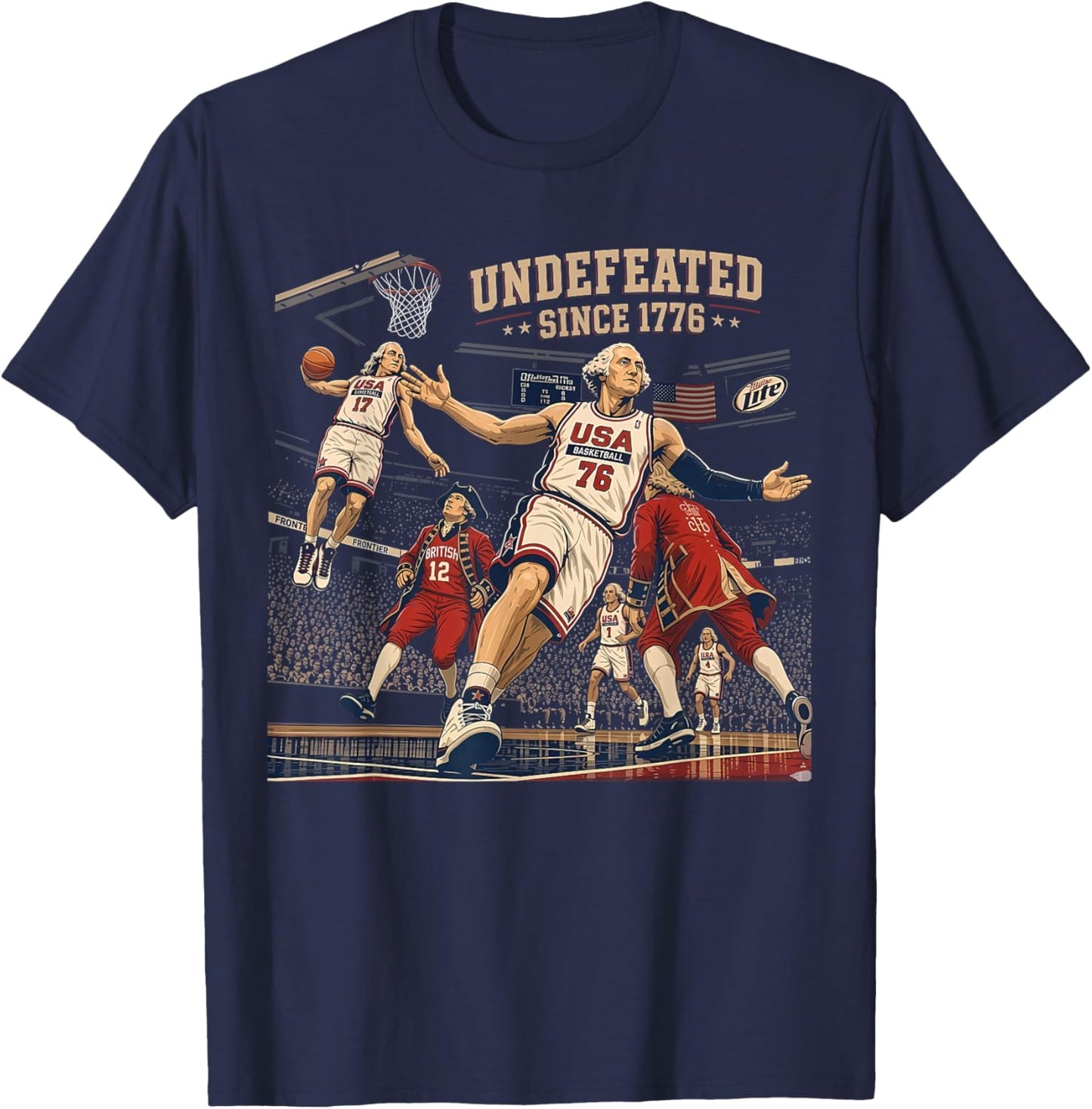 Undefeated Since 1776 America 4th of July Independence Day T-Shirt - T-Shirt | Navy