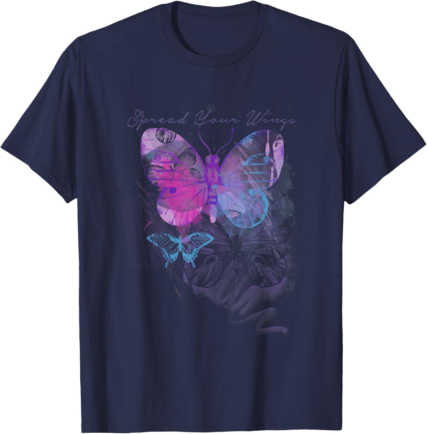 Butterfly graphic who love butterflies, gift T-Shirt - T-Shirt | Navy
