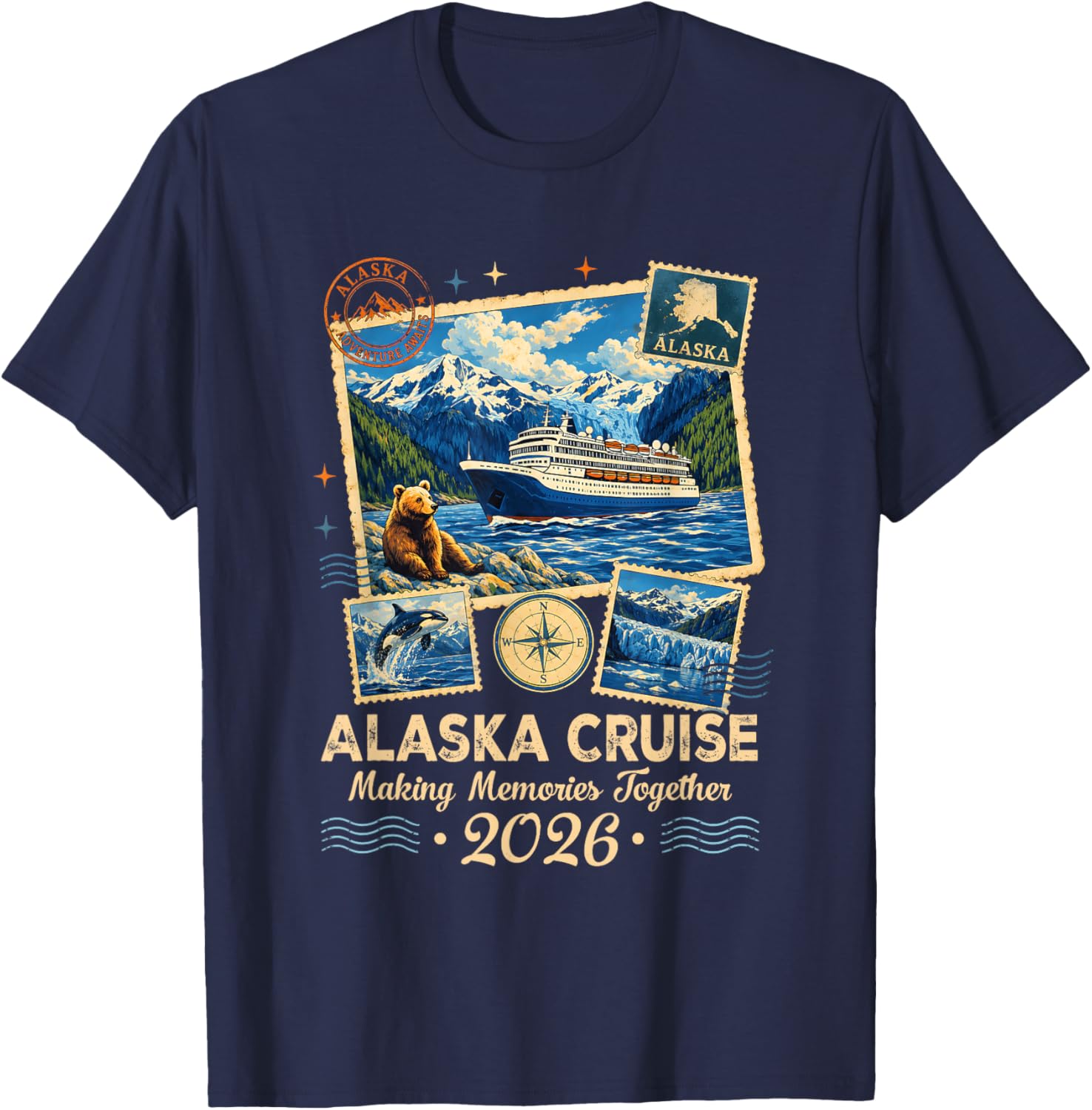 Alaska Vacation 2026 Cruise Family Matching Group Trip T-Shirt - T-Shirt | Navy