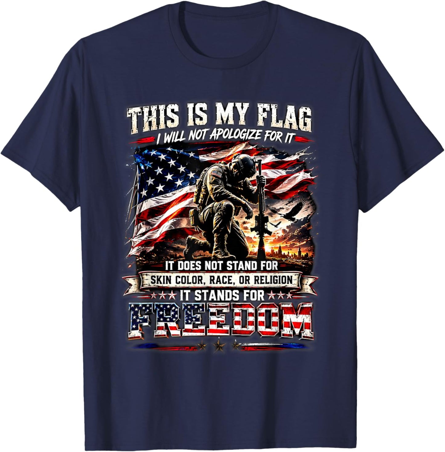 This Will Not Apologize for N is My Flag Does Not Stand for T-Shirt - T-Shirt | Navy