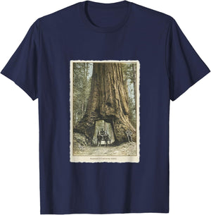 Vintage Redwood Forest T Shirt, California Redwoods Trees T-Shirt - T-Shirt | Navy