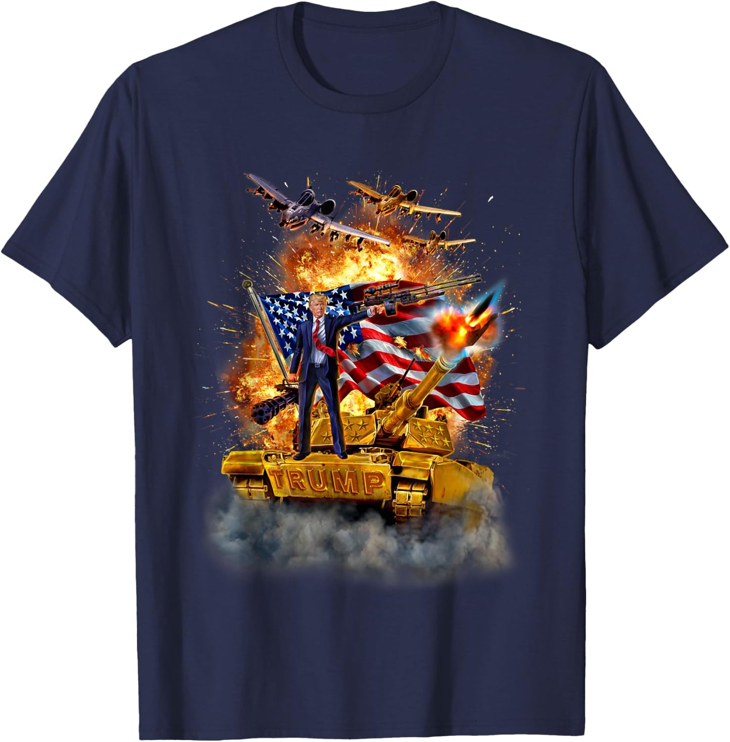 United States President Donald Trump Epic Battle T-Shirt - T-Shirt | Navy