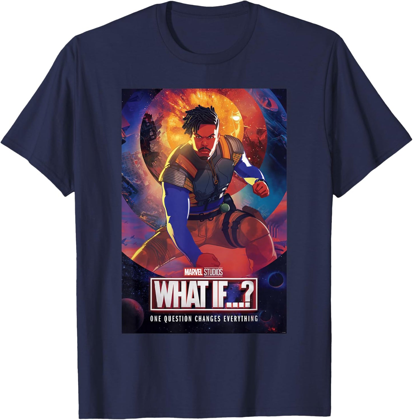 Marvel What IF...? Killmonger Comic Cover T-Shirt - T-Shirt | Navy