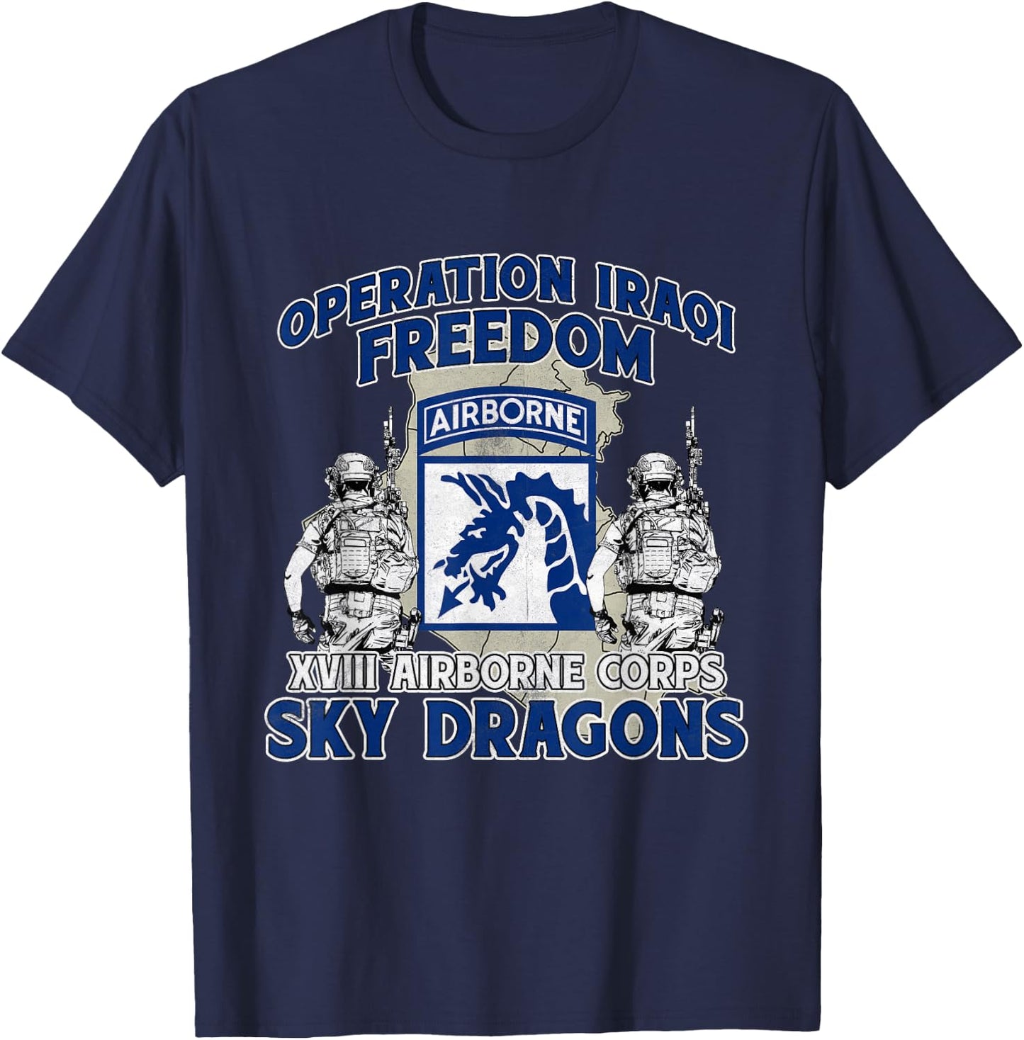 XVIII Airborne Corps - Operation Iraqi Freedom OIF Veteran T-Shirt - T-Shirt | Navy