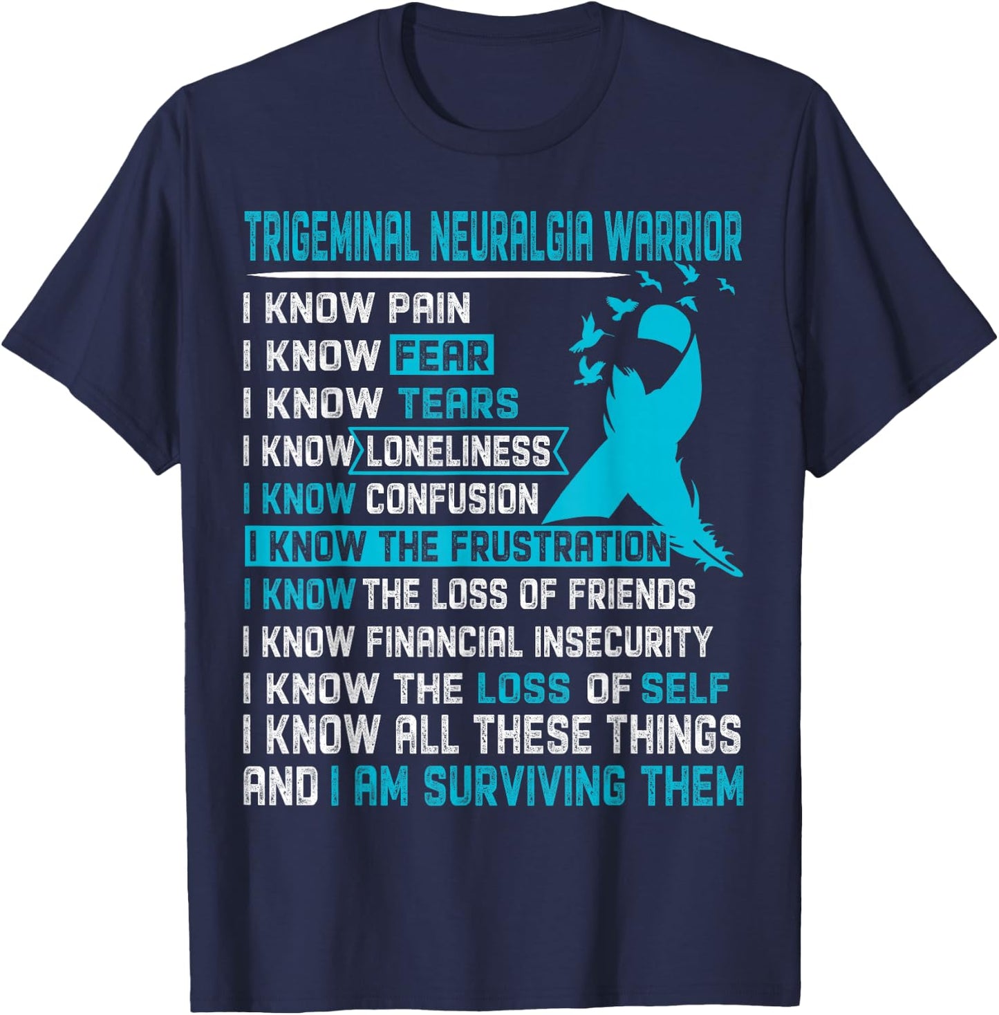 Trigeminal Neuralgia Warrior Men T-Shirt - T-Shirt | Navy