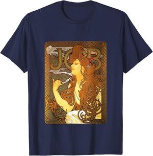 Job Alphonse Mucha 1896 Art Nouveau History T-Shirt - T-Shirt | Navy