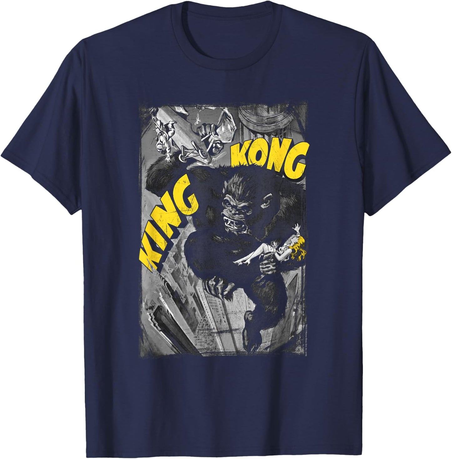 King Kong Crushing Poster T-Shirt - T-Shirt | Navy