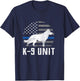 Thin Blue Line K9 German Shepherd Police Dog Gift T-Shirt - T-Shirt | Navy