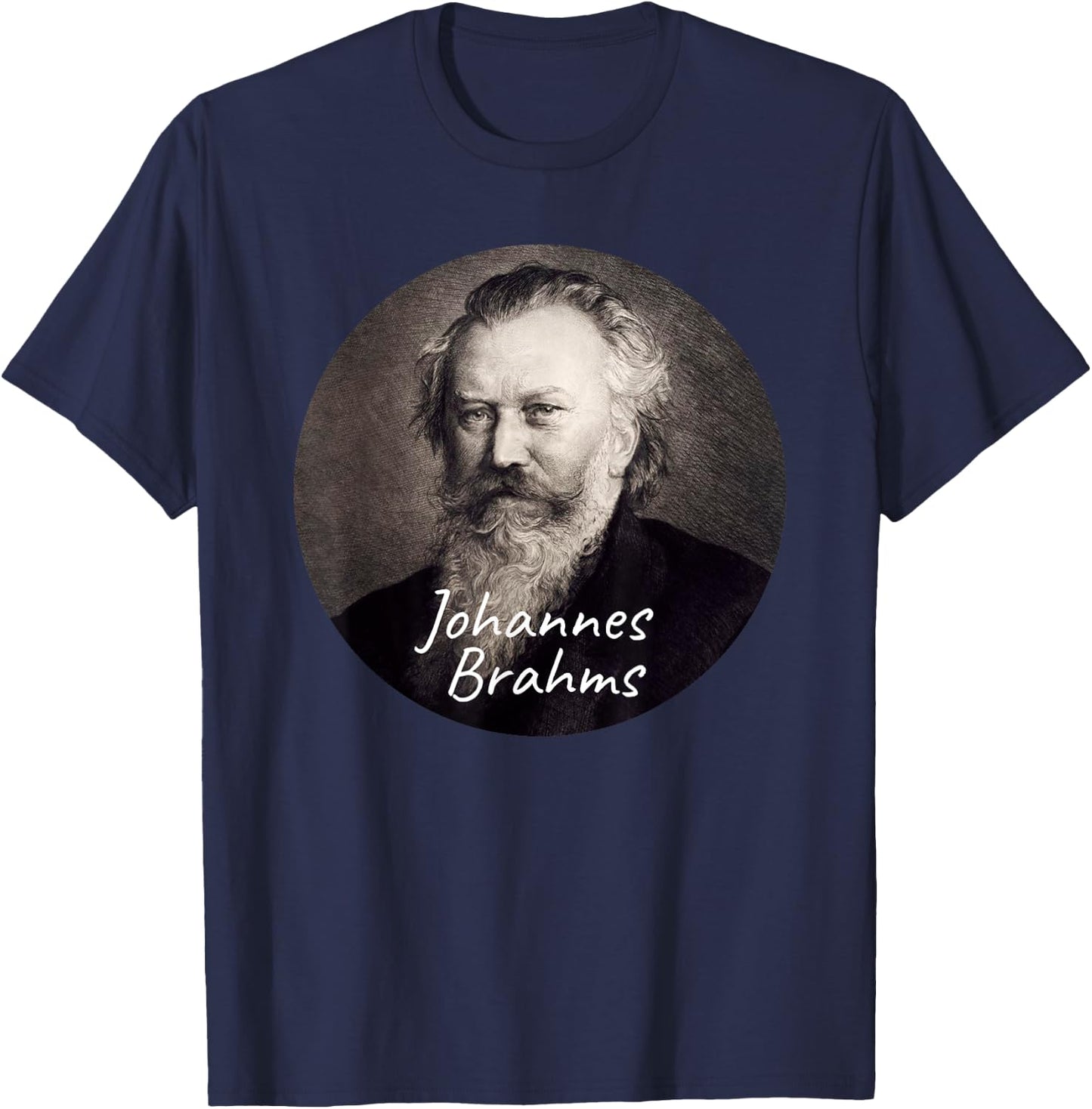 Johannes Brahms Composer Portrait T-Shirt - T-Shirt | Navy