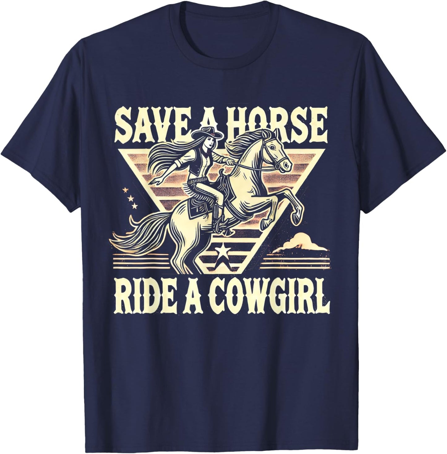 Ride A Cowgirl Subtle Lesbian Pride WLW Queer Gay Art Design T-Shirt - T-Shirt | Navy