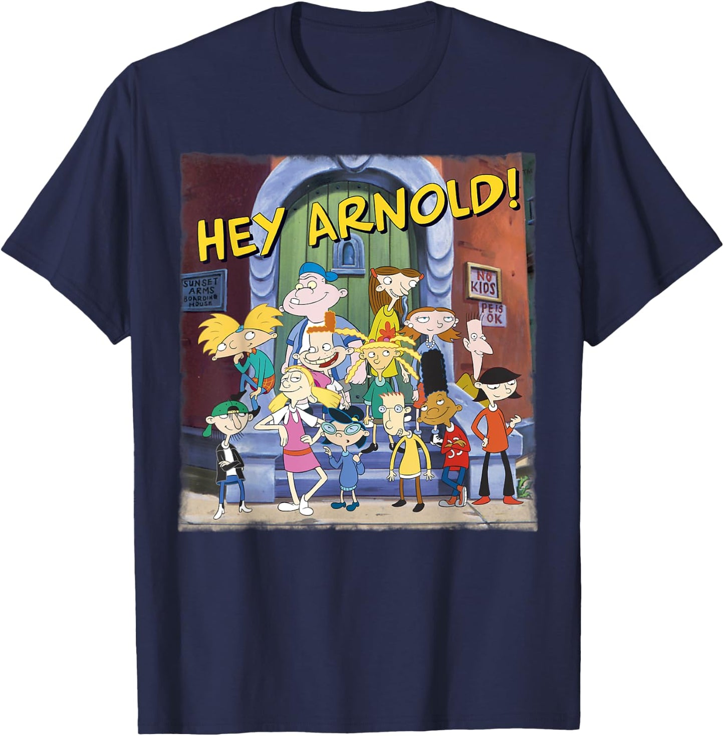 Hey Arnold! Friends Group Shot Poster T-Shirt - T-Shirt | Navy