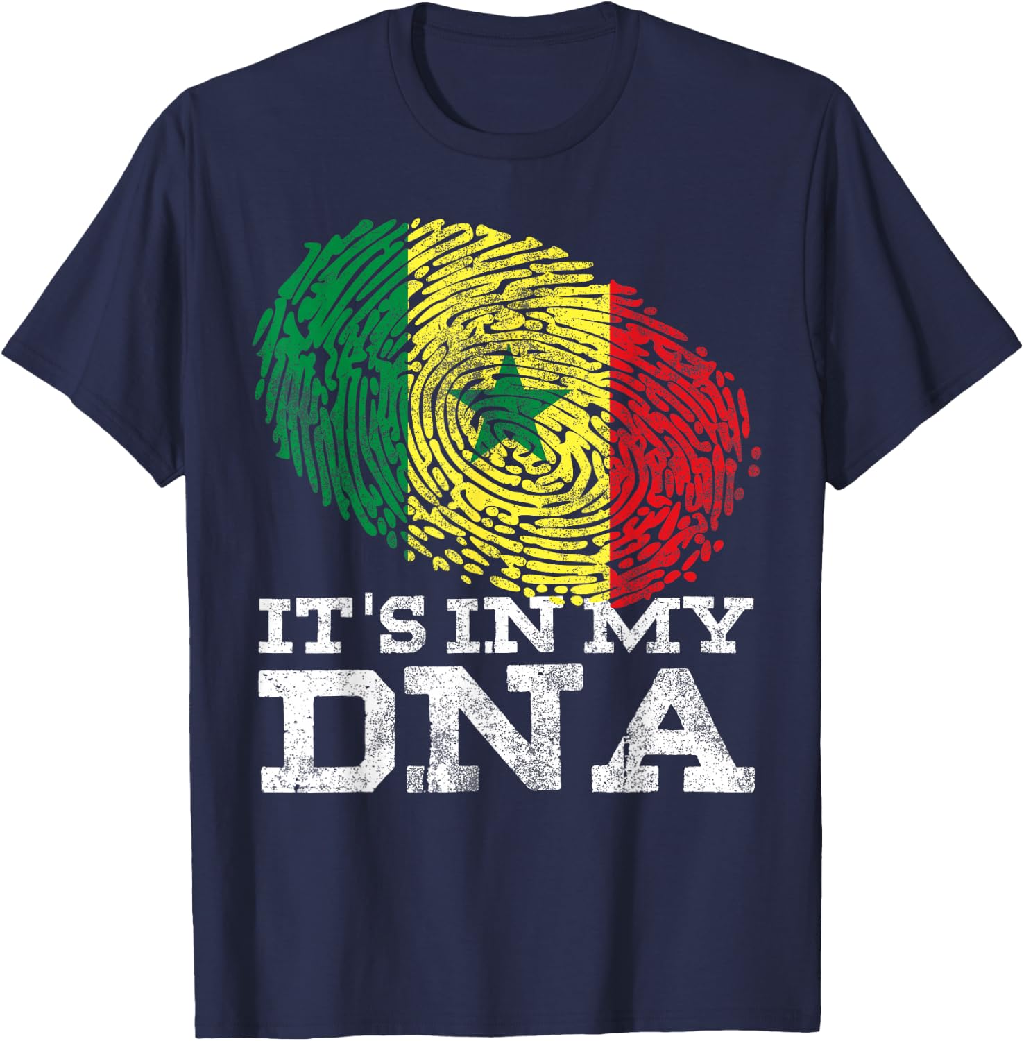 It's In My DNA Senegalese Gifts Afro-American Senegal Flag T-Shirt - T-Shirt | Navy