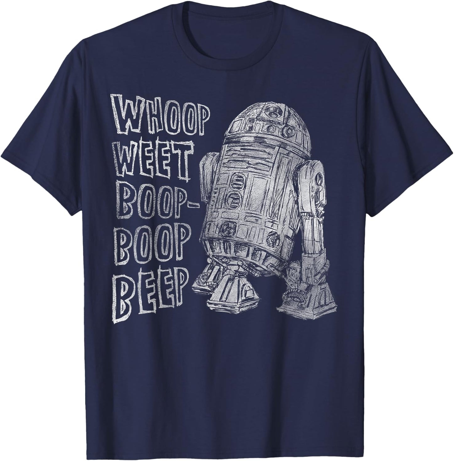 Star Wars Classic R2-D2 Droid Outline Words of Wisdom T-Shirt - T-Shirt | Navy