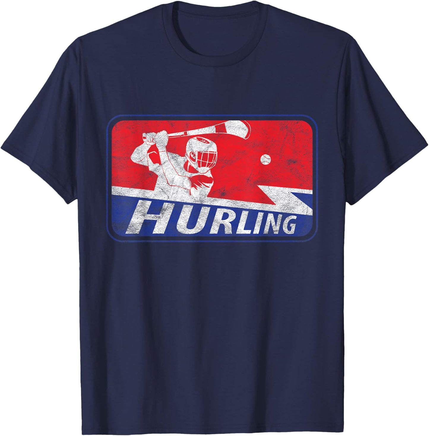 Ireland National Sport Hurling Player Irish Sliotar Stick T-Shirt - T-Shirt | Navy