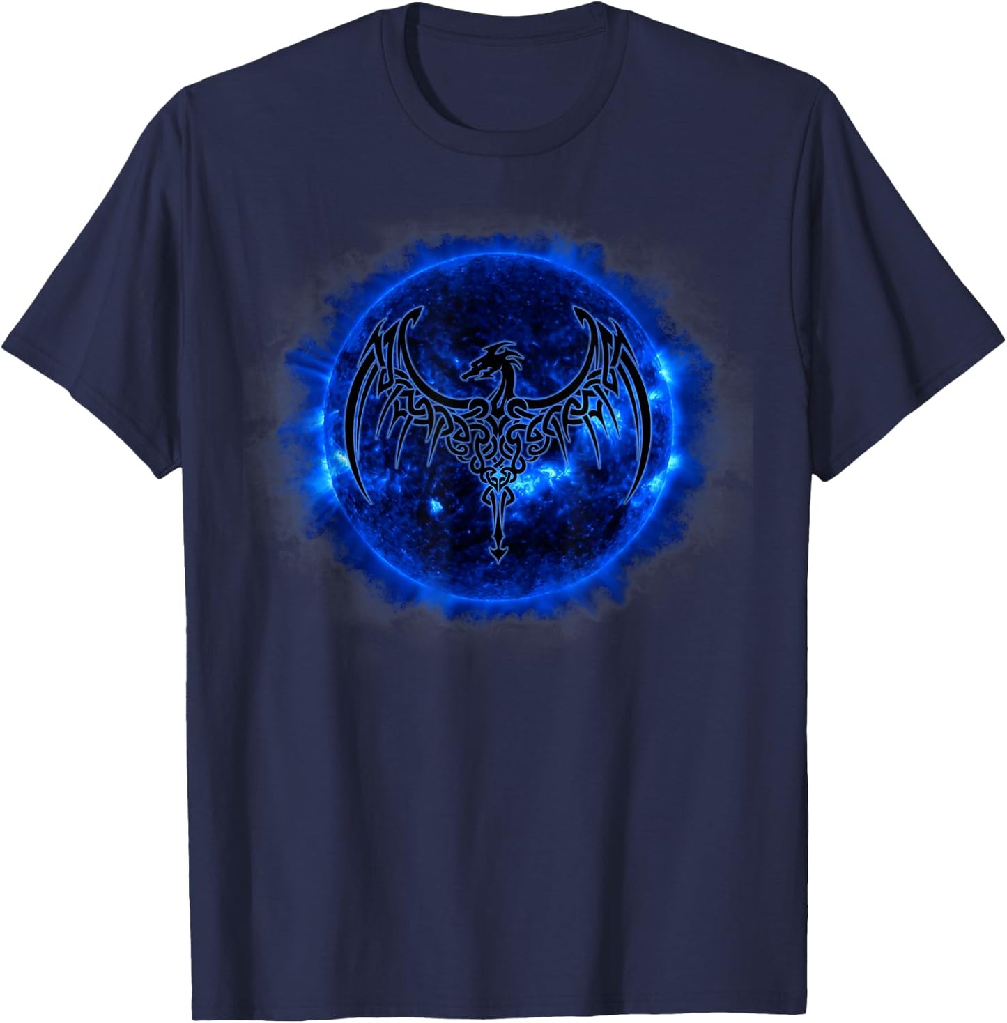 Celtic Dragon Blue Sun T Shirt Tattoo T-Shirt - T-Shirt | Navy