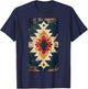 Retro Geometric Native Vintage Bohemian Ethnic T-Shirt - T-Shirt | Navy