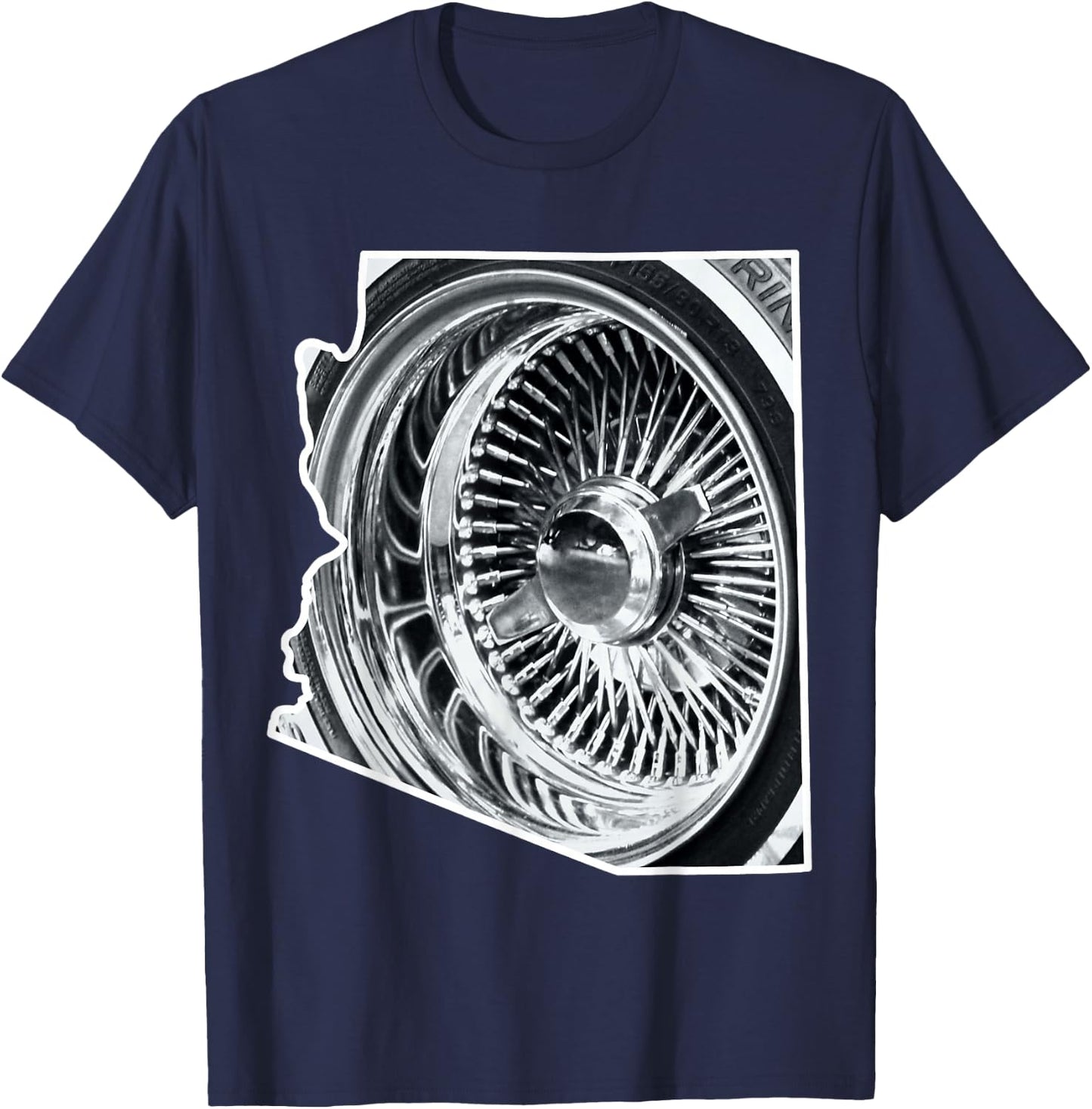 Arizona Lowrider Wheel T-Shirt - T-Shirt | Navy