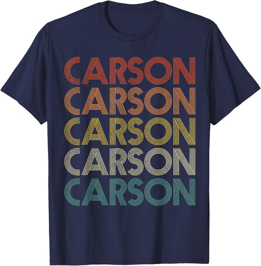 Carson Vintage Retro T-Shirt - T-Shirt | Navy