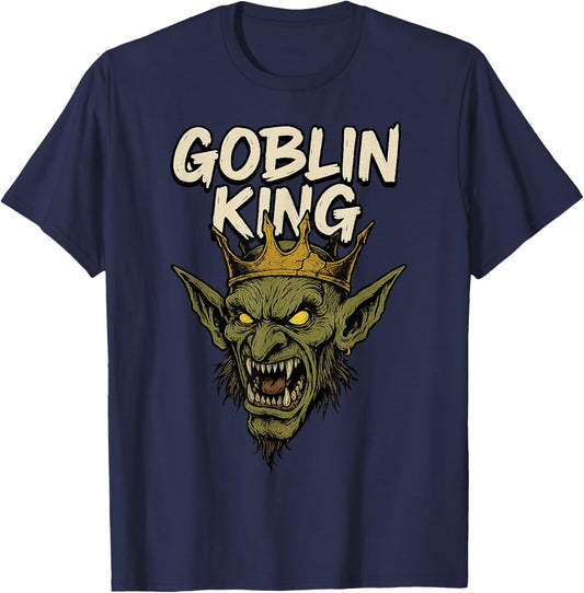 Goblin King Snarling Crown Graffiti Vibe T-Shirt - T-Shirt | Navy