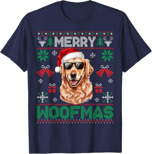 Golden Retrievers Merry Christmas Woofmas Dog Lover Mom Dad Men Women Kids