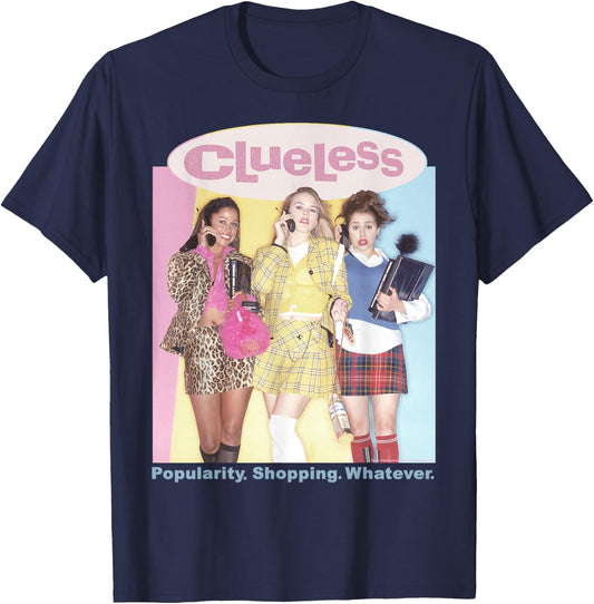 Clueless Cher's Trio Popularity Shopping Graphic T-Shirt - T-Shirt | Navy