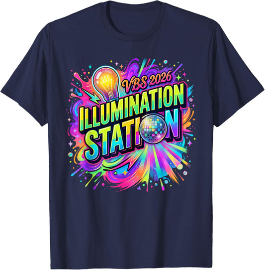 VBS Crew 2026 Illumination Station Vacation Bible School T-Shirt - T-Shirt | Navy