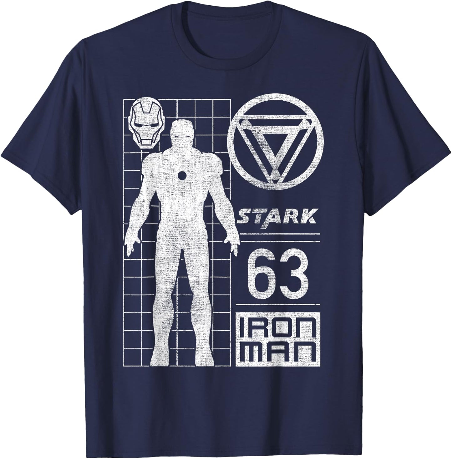 Iron Man Stark Industries 63 Moto Geometric Graphic T-Shirt - T-Shirt | Navy