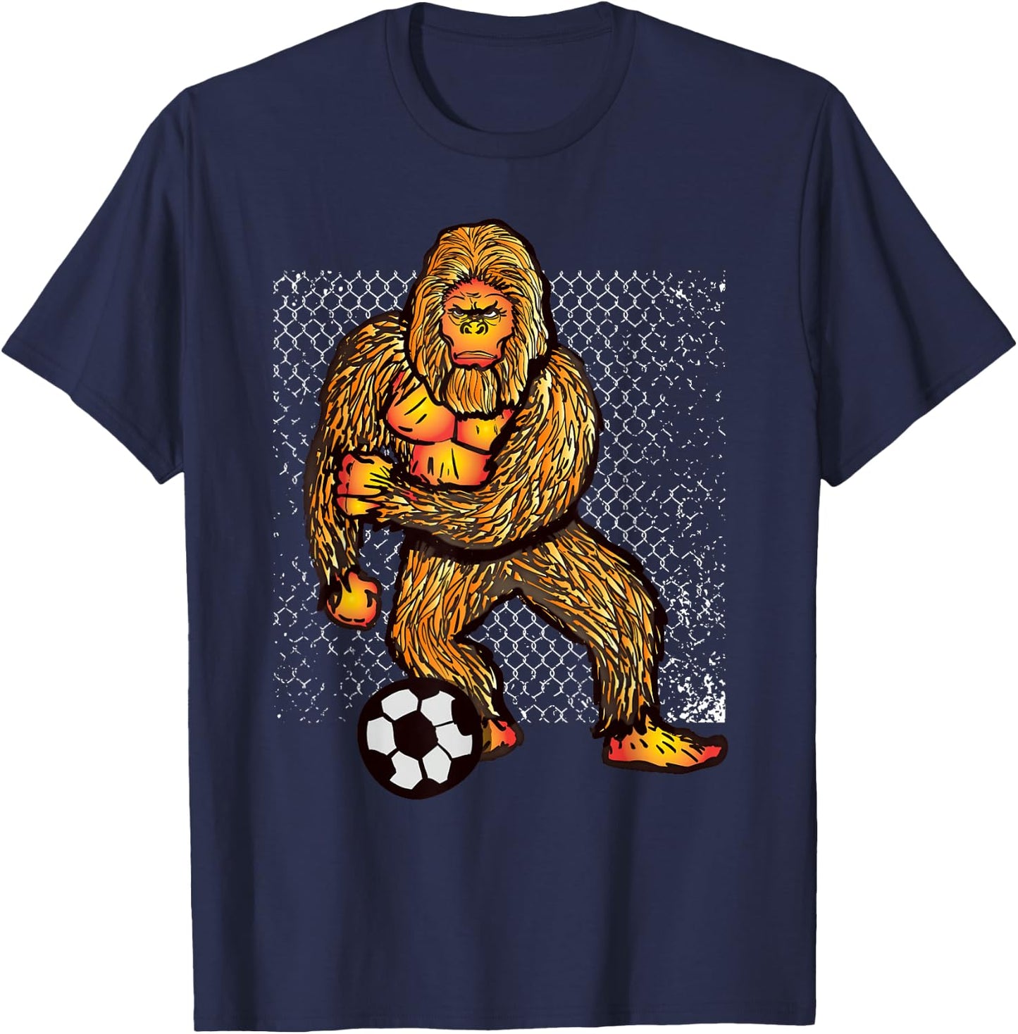 Bigfoot Playing Soccer For Soccer Players Funny Gift T-Shirt - T-Shirt | Navy