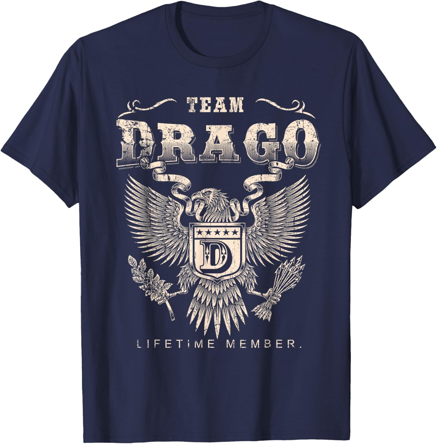 Team Drago Family Name Lifetime Member T-Shirt - T-Shirt | Navy