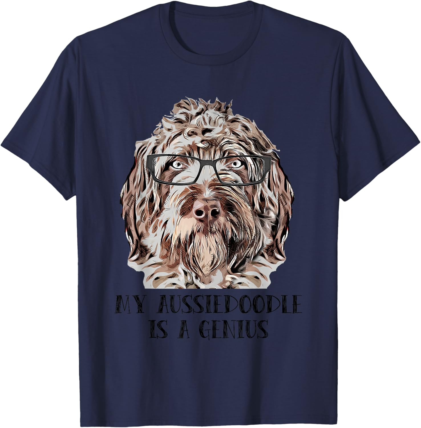 Genius Aussiedoodle T-Shirt - T-Shirt | Navy